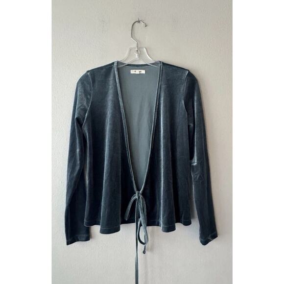 Madewell Tops - Madewell Green Velvet Ballet Top Women’s Size XS Wrap Long Sleeve V Neck Glam